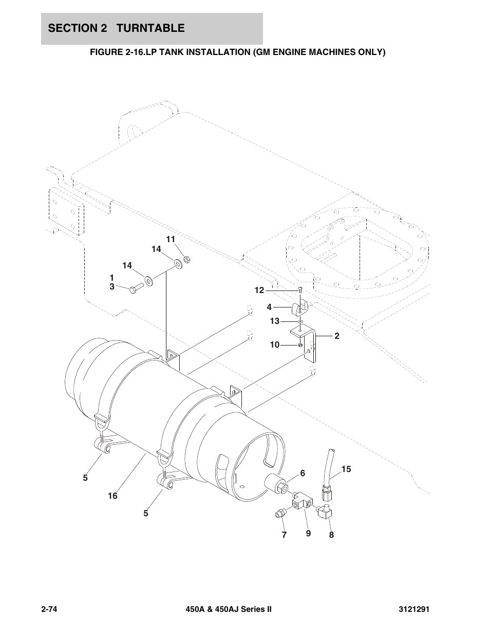Lp tank installation (gm engine machines only) -74 | JLG 450A_AJ Series II Parts Manual User Manual | Page 122 / 312