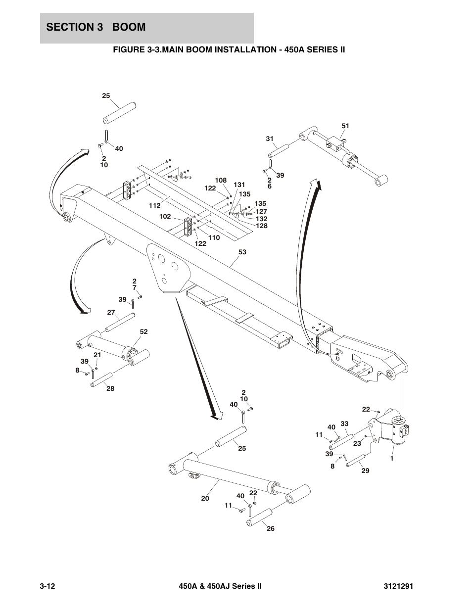 Main boom installation - 450a series ii -12 | JLG 450A_AJ Series II Parts Manual User Manual | Page 146 / 312