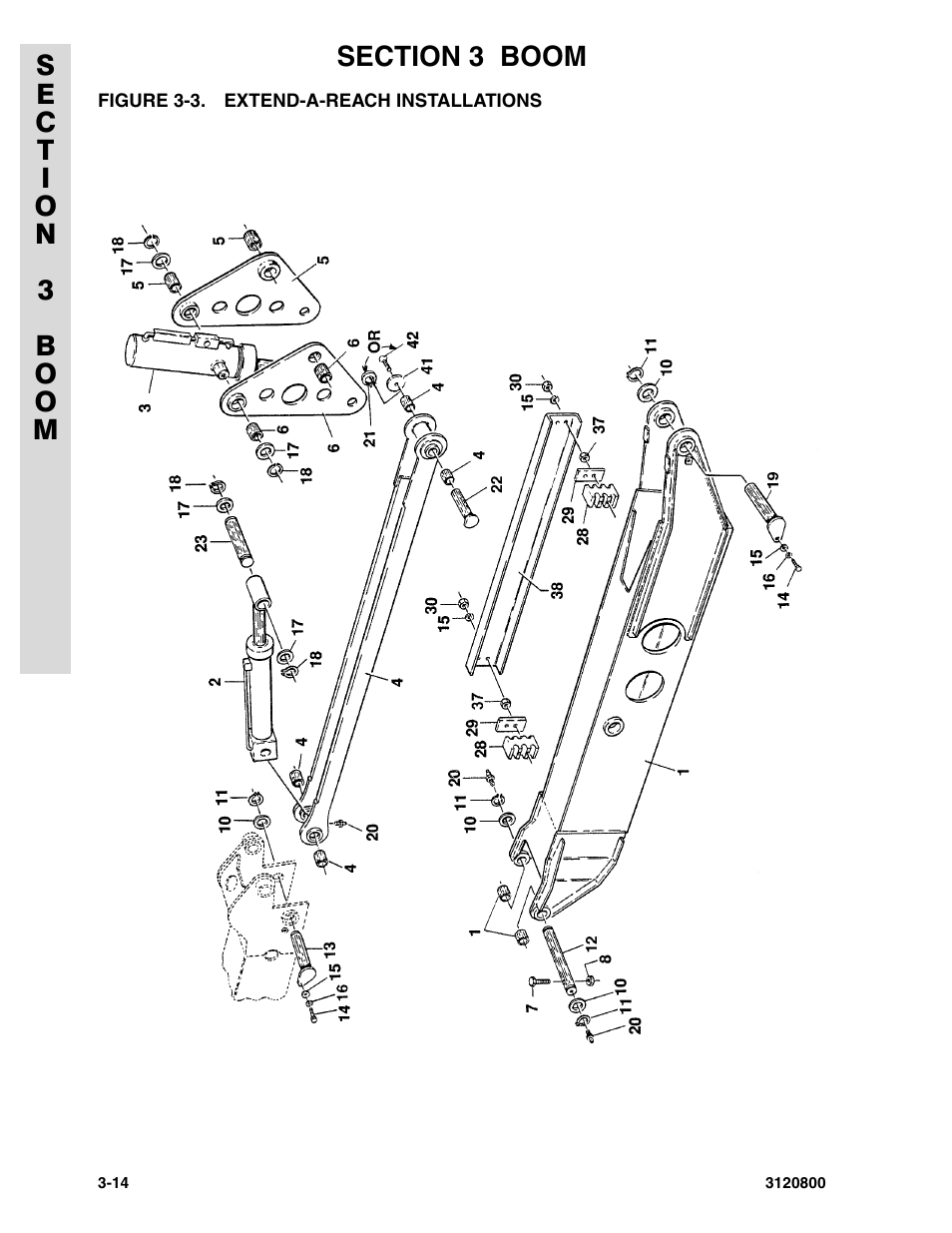 Figure 3-3. extend-a-reach installations | JLG 80HX_HX+6 Parts Manual User Manual | Page 222 / 388