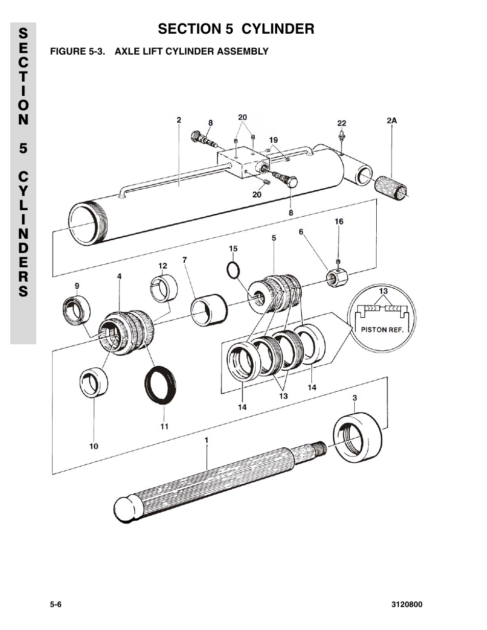 Figure 5-3. axle lift cylinder assembly | JLG 80HX_HX+6 Parts Manual User Manual | Page 258 / 388