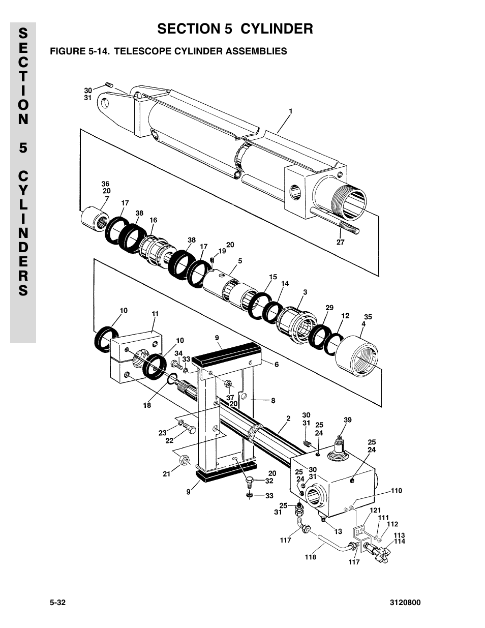 Figure 5-14. telescope cylinder assemblies | JLG 80HX_HX+6 Parts Manual User Manual | Page 284 / 388