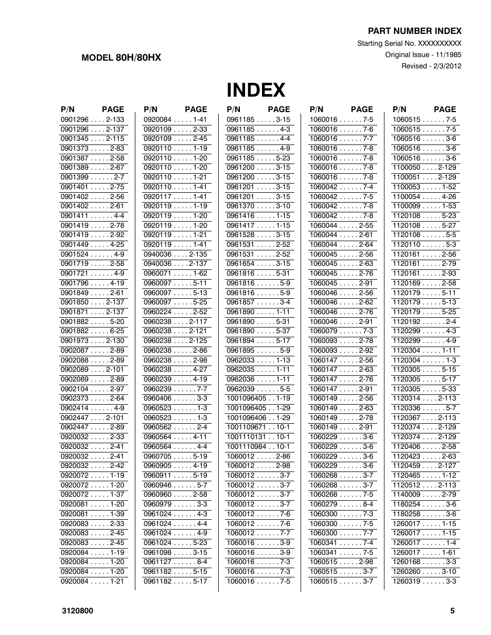 Index | JLG 80HX_HX+6 Parts Manual User Manual | Page 367 / 388