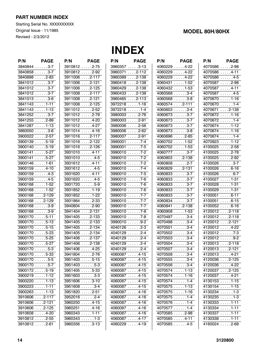 Index | JLG 80HX_HX+6 Parts Manual User Manual | Page 376 / 388