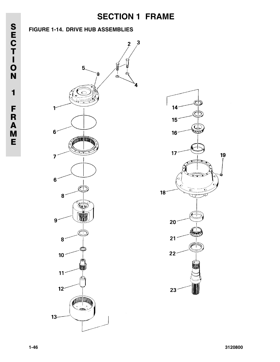 Figure 1-14. drive hub assemblies | JLG 80HX_HX+6 Parts Manual User Manual | Page 54 / 388