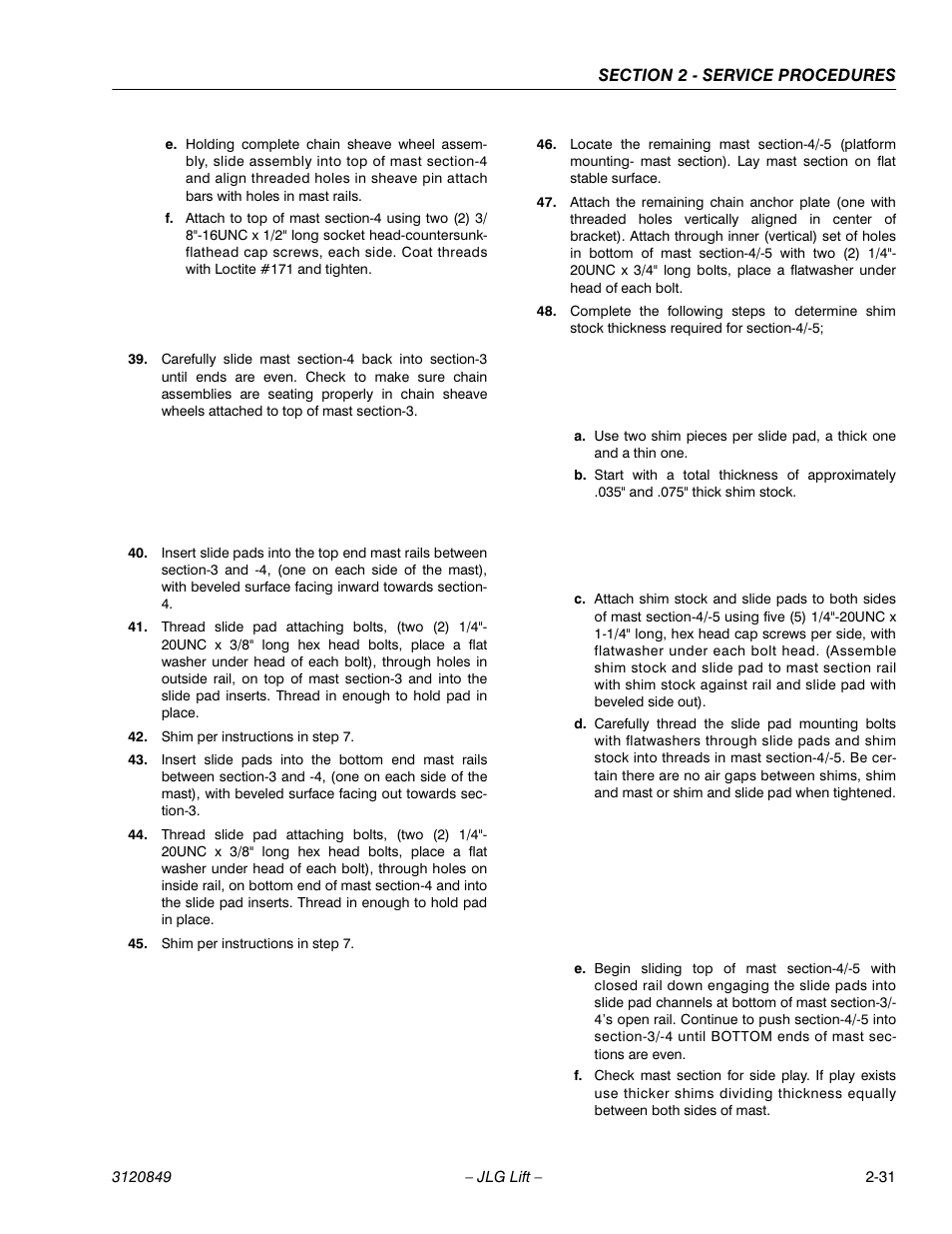 JLG 20VP (3120849) Service Manual User Manual | Page 49 / 96
