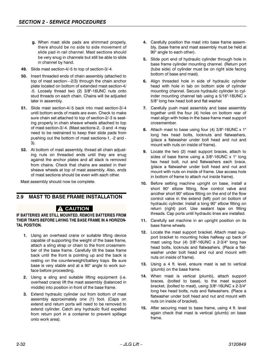 JLG 20VP (3120849) Service Manual User Manual | Page 50 / 96