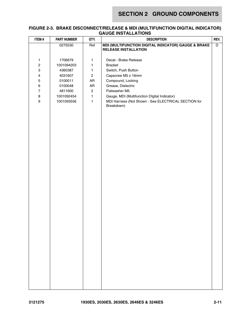 JLG 3246ES Parts Manual User Manual | Page 49 / 186