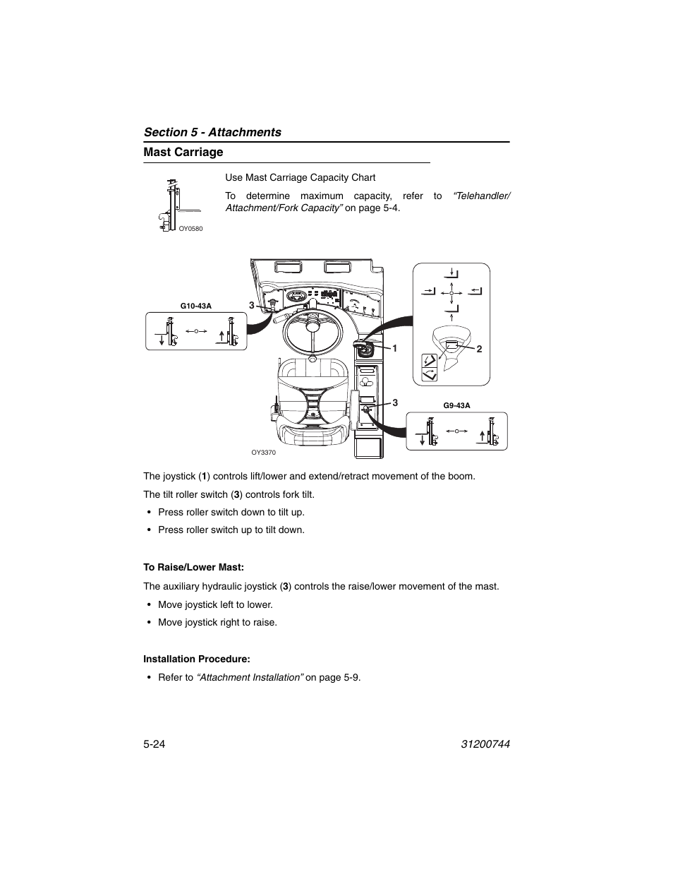 Mast carriage, Mast carriage -24 | JLG G6-42A Operator Manual User Manual | Page 100 / 162
