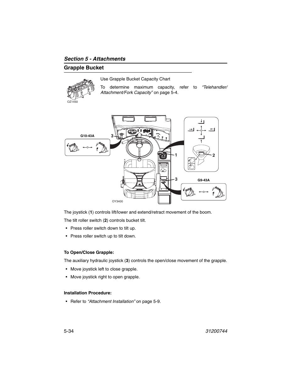 Grapple bucket, Grapple bucket -34 | JLG G6-42A Operator Manual User Manual | Page 110 / 162