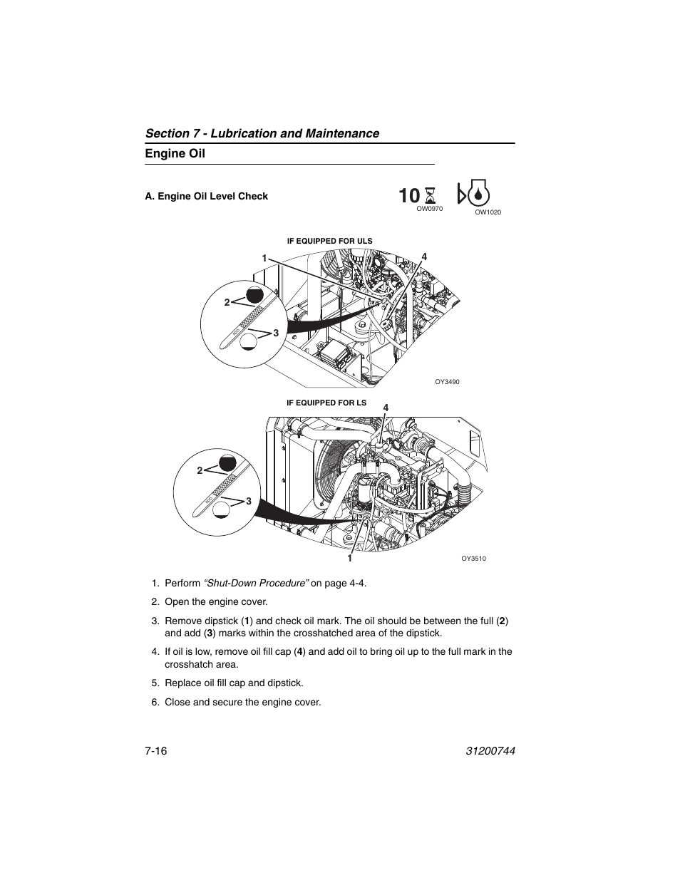 Engine oil, Engine oil -16 | JLG G6-42A Operator Manual User Manual | Page 134 / 162