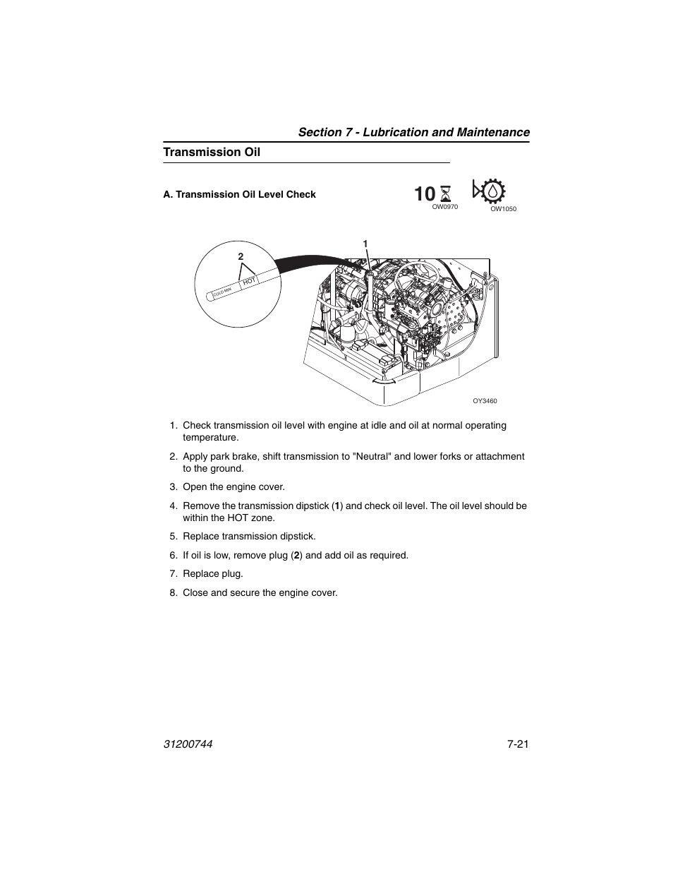 Transmission oil, Transmission oil -21 | JLG G6-42A Operator Manual User Manual | Page 139 / 162