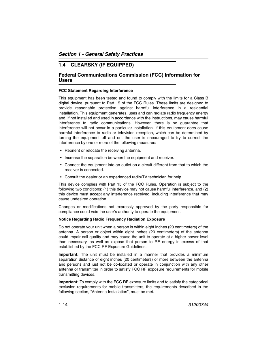 4 clearsky (if equipped), 4 clearsky (if equipped) -14 | JLG G6-42A Operator Manual User Manual | Page 24 / 162