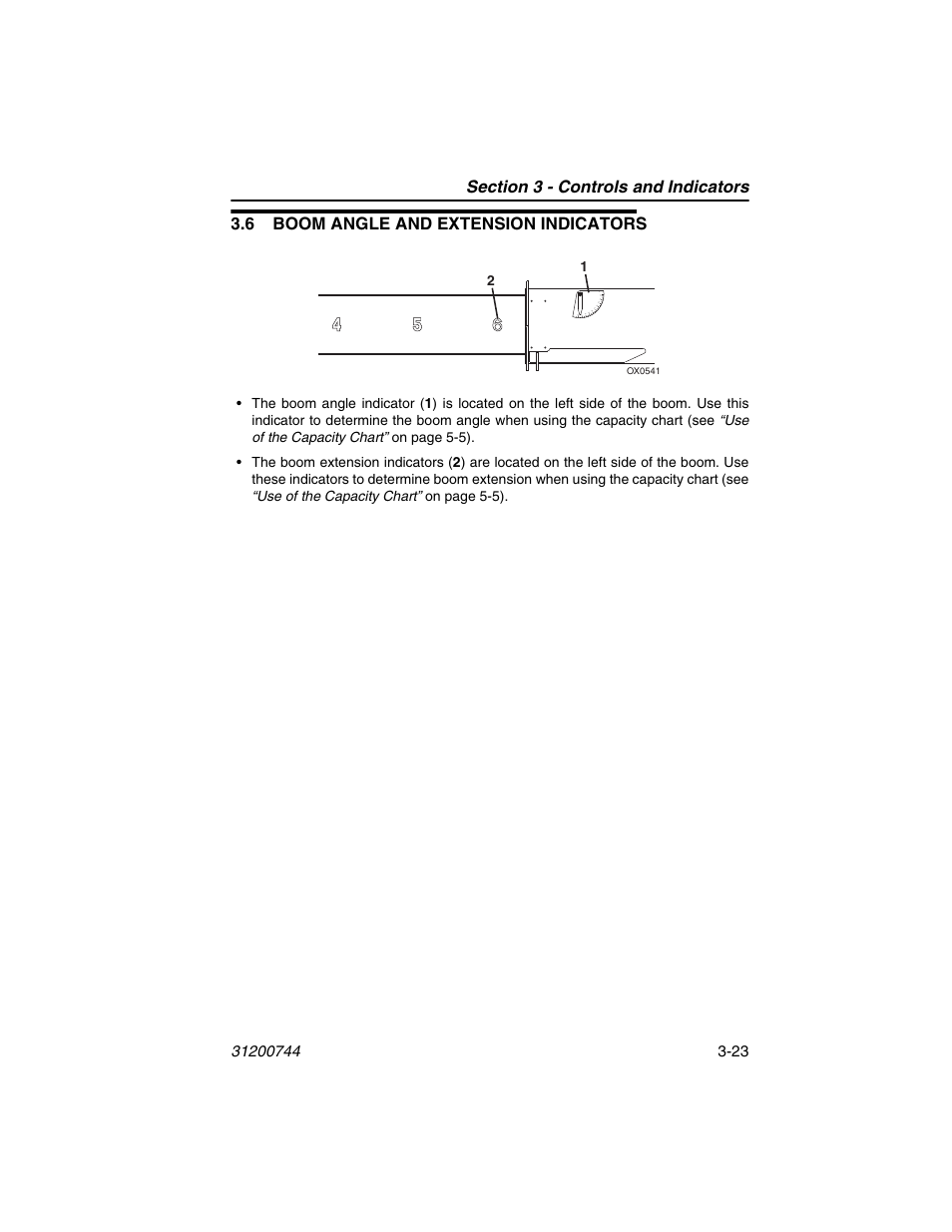 6 boom angle and extension indicators, 6 boom angle and extension indicators -23 | JLG G6-42A Operator Manual User Manual | Page 63 / 162