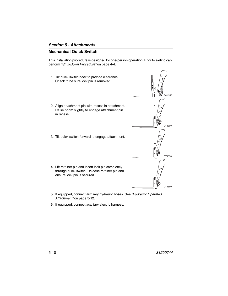 Mechanical quick switch, Mechanical quick switch -10 | JLG G6-42A Operator Manual User Manual | Page 86 / 162