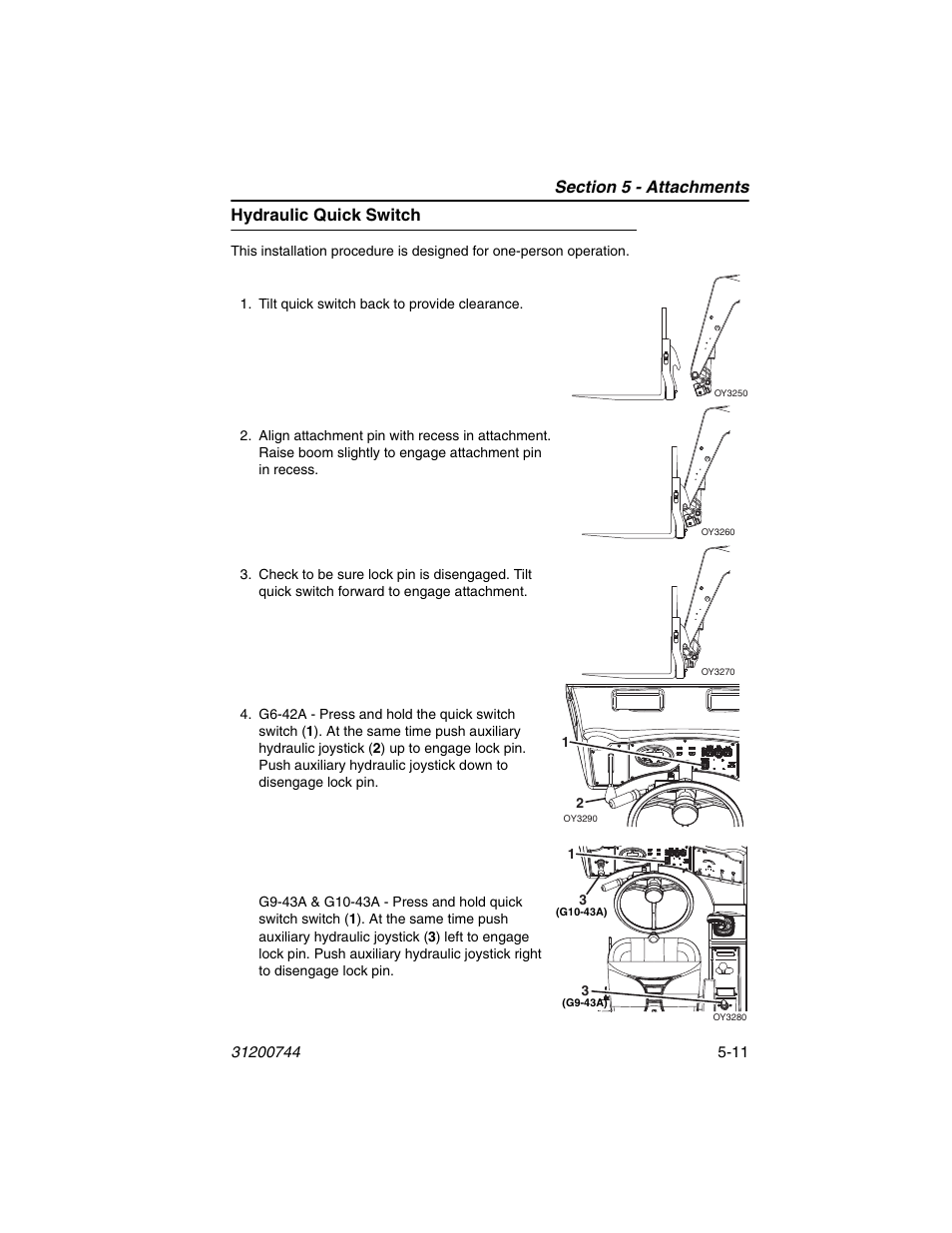 Hydraulic quick switch, Hydraulic quick switch -11 | JLG G6-42A Operator Manual User Manual | Page 87 / 162