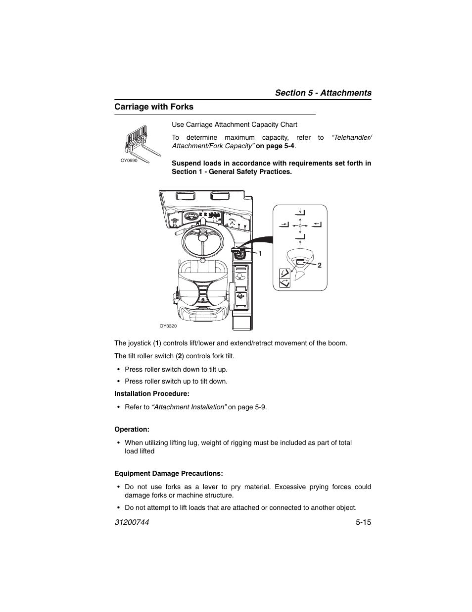 Carriage with forks, Carriage with forks -15 | JLG G6-42A Operator Manual User Manual | Page 91 / 162