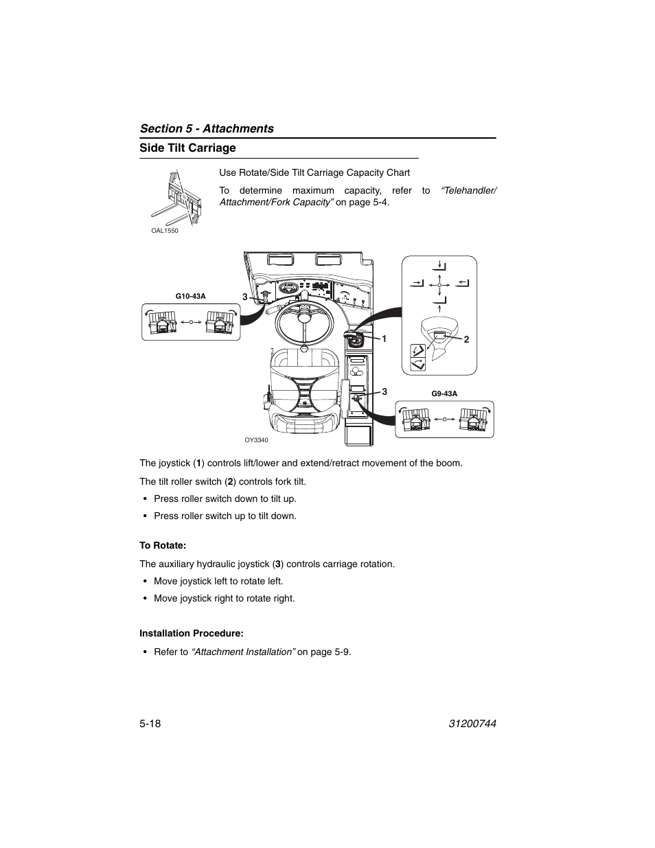 Side tilt carriage, Side tilt carriage -18 | JLG G6-42A Operator Manual User Manual | Page 94 / 162