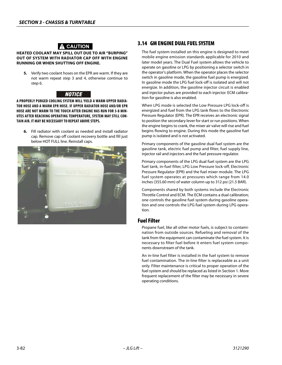 14 gm engine dual fuel system, Fuel filter, Gm engine dual fuel system -82 | Fuel filter -82 | JLG 450A_AJ Series II Service Manual User Manual | Page 122 / 396