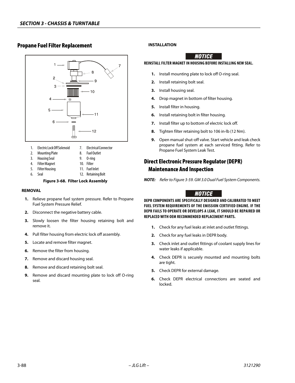 Propane fuel filter replacement, Filter lock assembly -88 | JLG 450A_AJ Series II Service Manual User Manual | Page 128 / 396