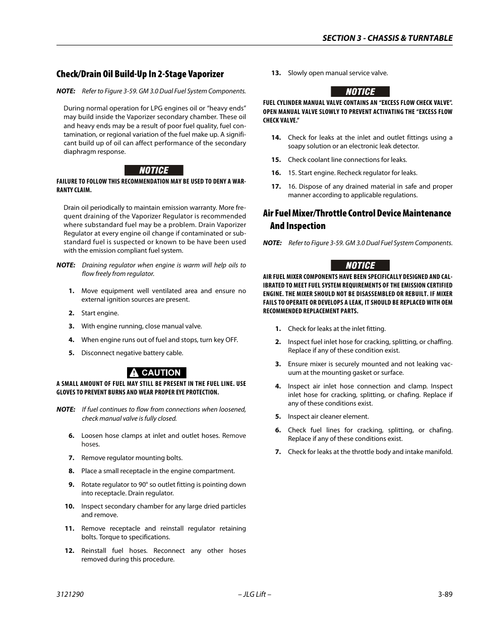 Check/drain oil build-up in 2-stage vaporizer | JLG 450A_AJ Series II Service Manual User Manual | Page 129 / 396