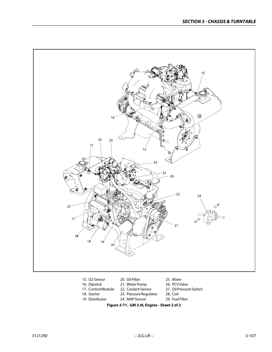 Gm 3.0l engine - sheet 2 of 2 -107 | JLG 450A_AJ Series II Service Manual User Manual | Page 147 / 396