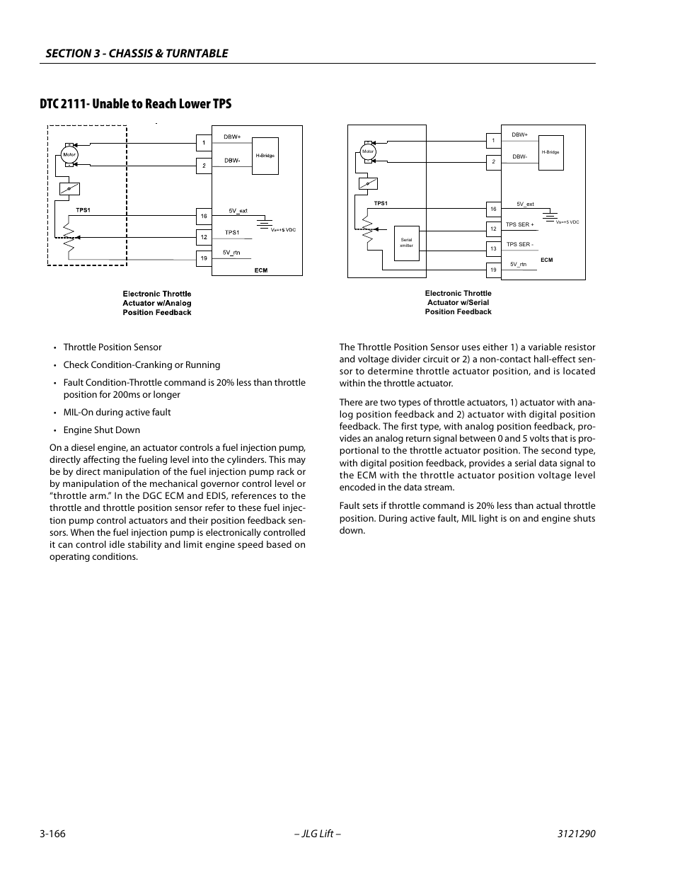 Dtc 2111- unable to reach lower tps, Dtc 2111- unable to reach lower tps -166 | JLG 450A_AJ Series II Service Manual User Manual | Page 206 / 396