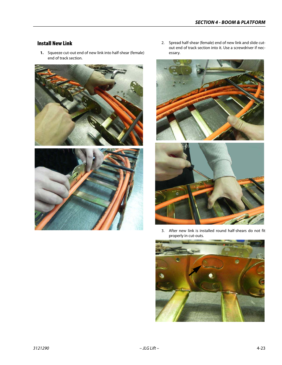 Install new link, Install new link -23 | JLG 450A_AJ Series II Service Manual User Manual | Page 235 / 396