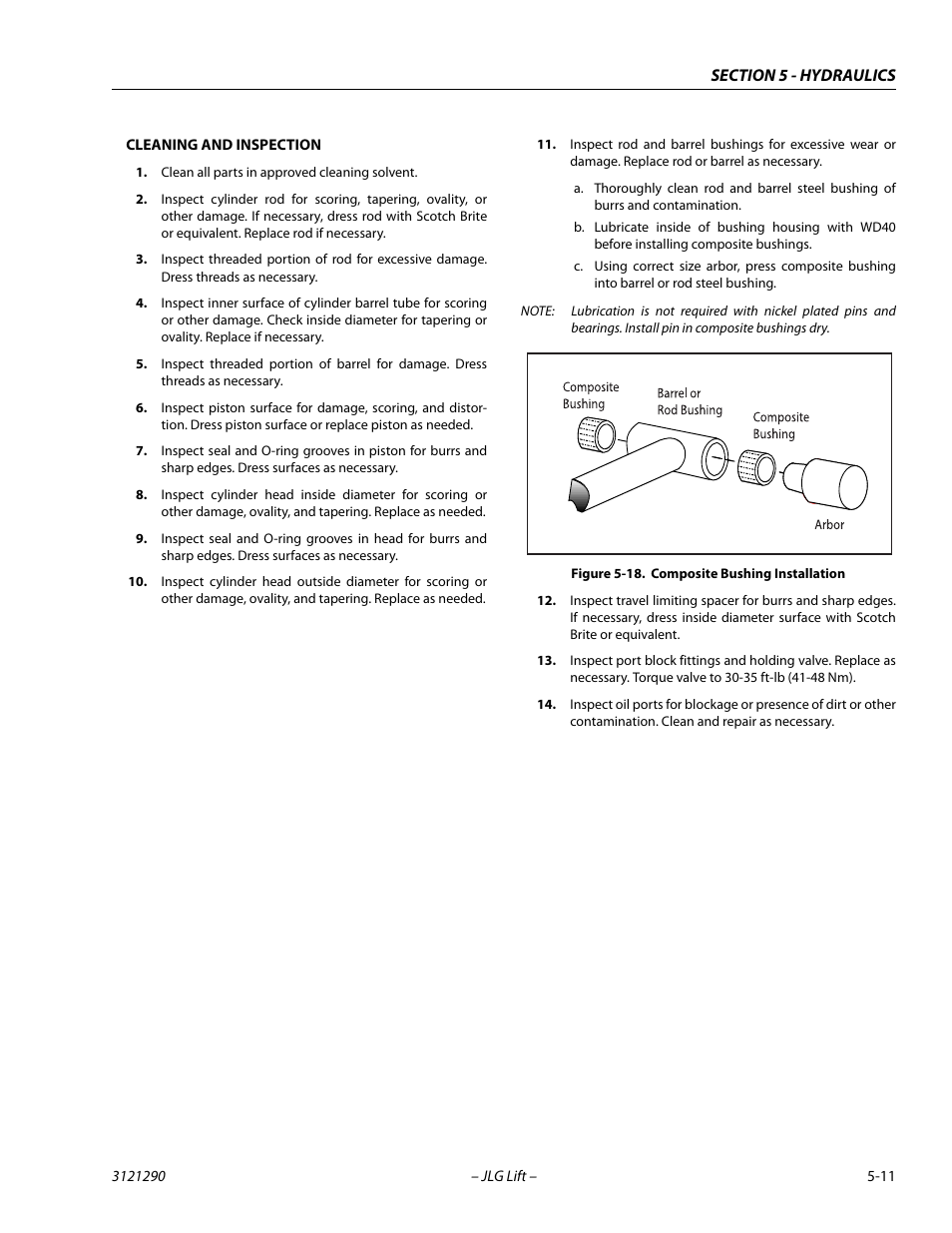 Composite bushing installation -11 | JLG 450A_AJ Series II Service Manual User Manual | Page 251 / 396