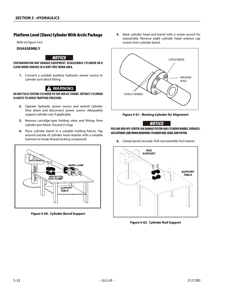 Cylinder barrel support -32, Marking cylinder for alignment -32, Cylinder rod support -32 | JLG 450A_AJ Series II Service Manual User Manual | Page 272 / 396