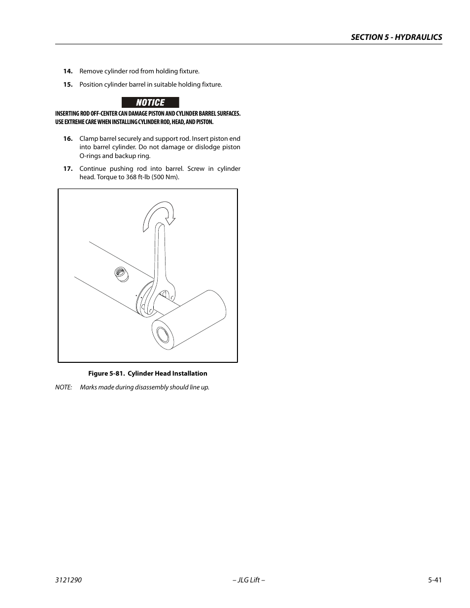 Cylinder head installation -41 | JLG 450A_AJ Series II Service Manual User Manual | Page 281 / 396