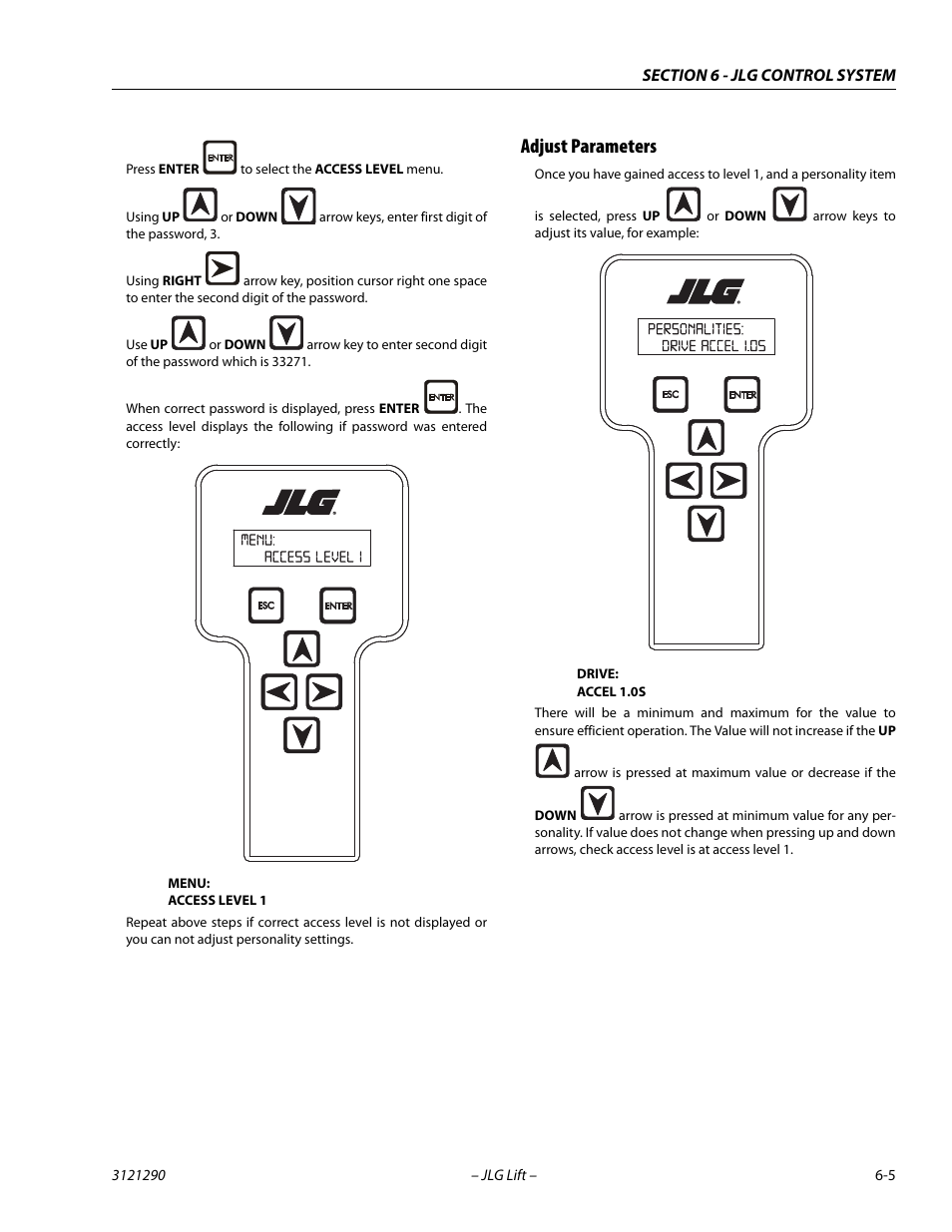 Adjust parameters, Adjust parameters -5 | JLG 450A_AJ Series II Service Manual User Manual | Page 315 / 396