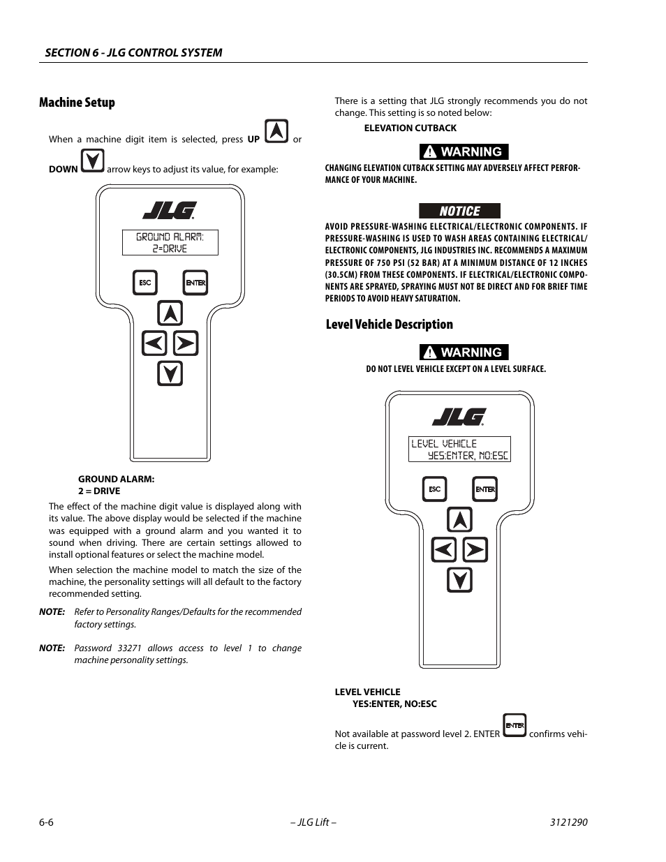 Machine setup, Level vehicle description, Machine setup -6 level vehicle description -6 | JLG 450A_AJ Series II Service Manual User Manual | Page 316 / 396