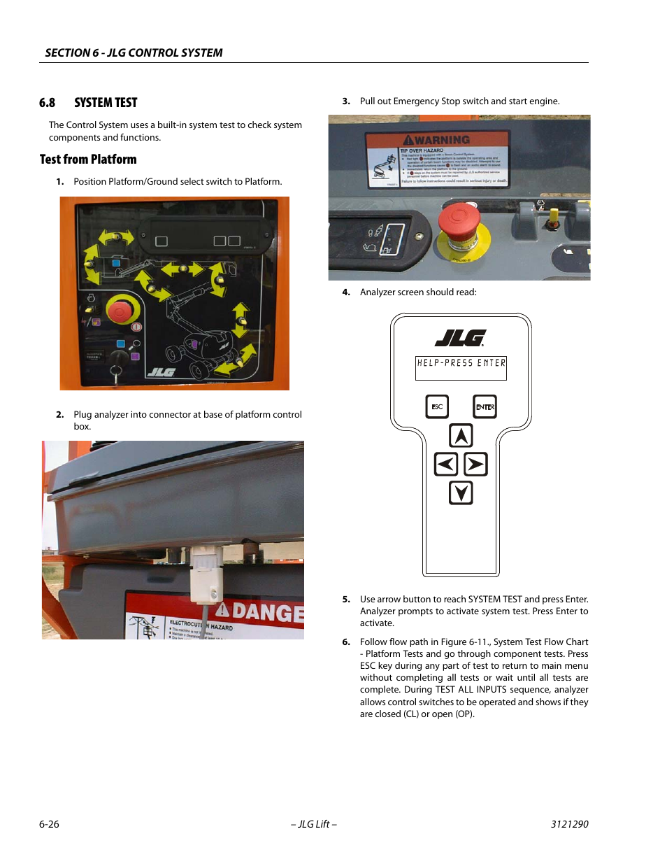 8 system test, Test from platform, System test -26 | Test from platform -26 | JLG 450A_AJ Series II Service Manual User Manual | Page 336 / 396