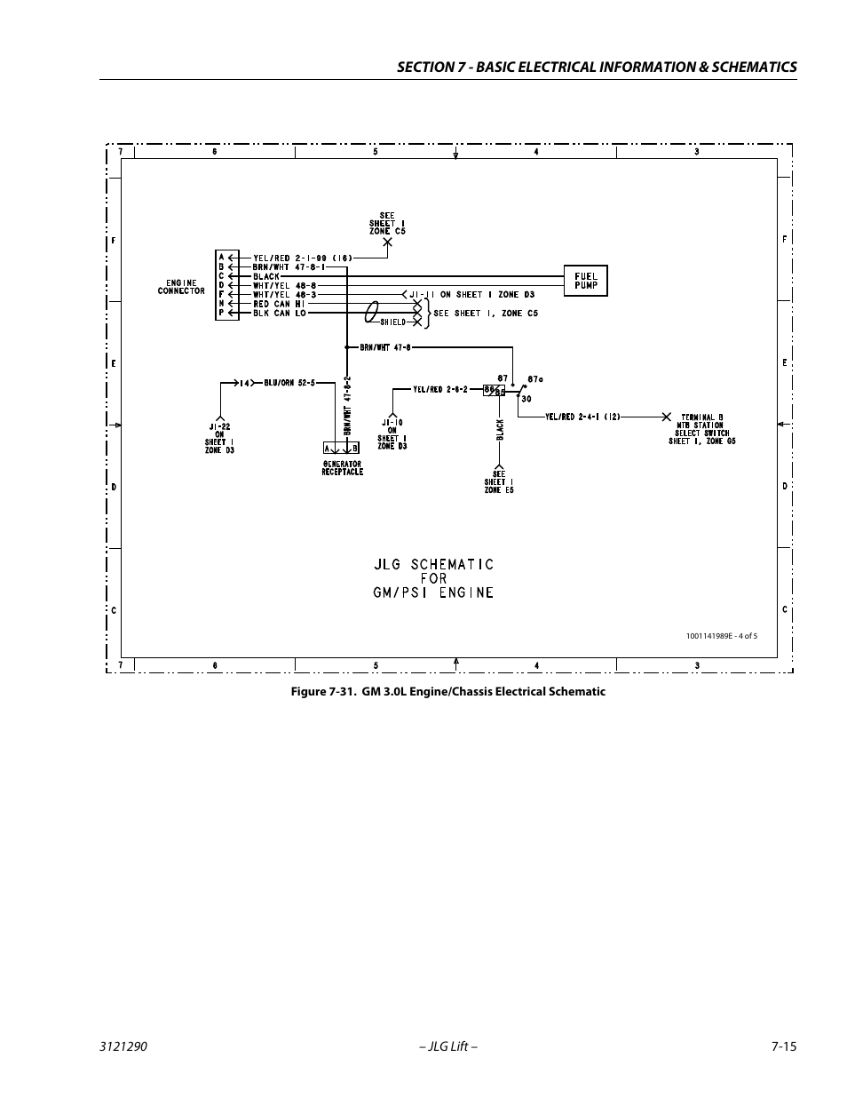 Gm 3.0l engine/chassis electrical schematic -15 | JLG 450A_AJ Series II Service Manual User Manual | Page 385 / 396