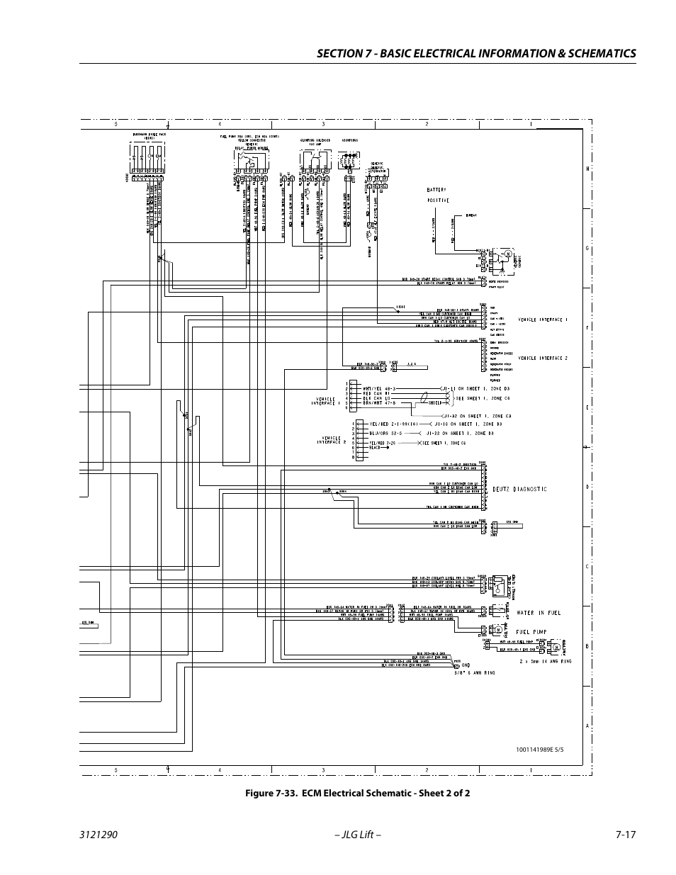 Ecm electrical schematic - sheet 2 of 2 -17 | JLG 450A_AJ Series II Service Manual User Manual | Page 387 / 396