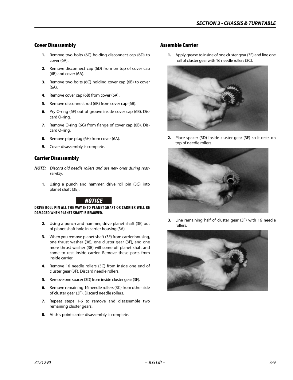 Cover disassembly, Carrier disassembly, Assemble carrier | JLG 450A_AJ Series II Service Manual User Manual | Page 49 / 396