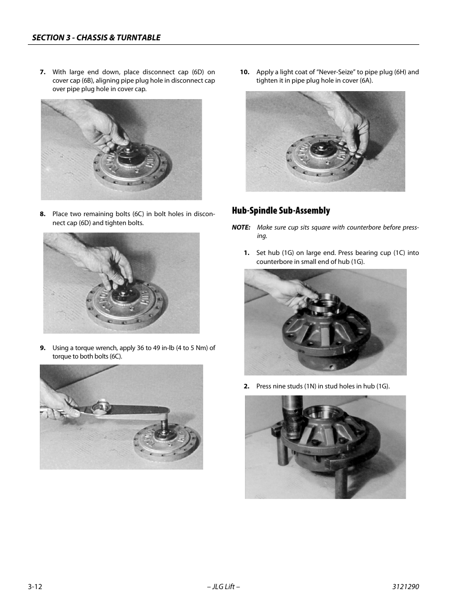 Hub-spindle sub-assembly, Hub-spindle sub-assembly -12 | JLG 450A_AJ Series II Service Manual User Manual | Page 52 / 396