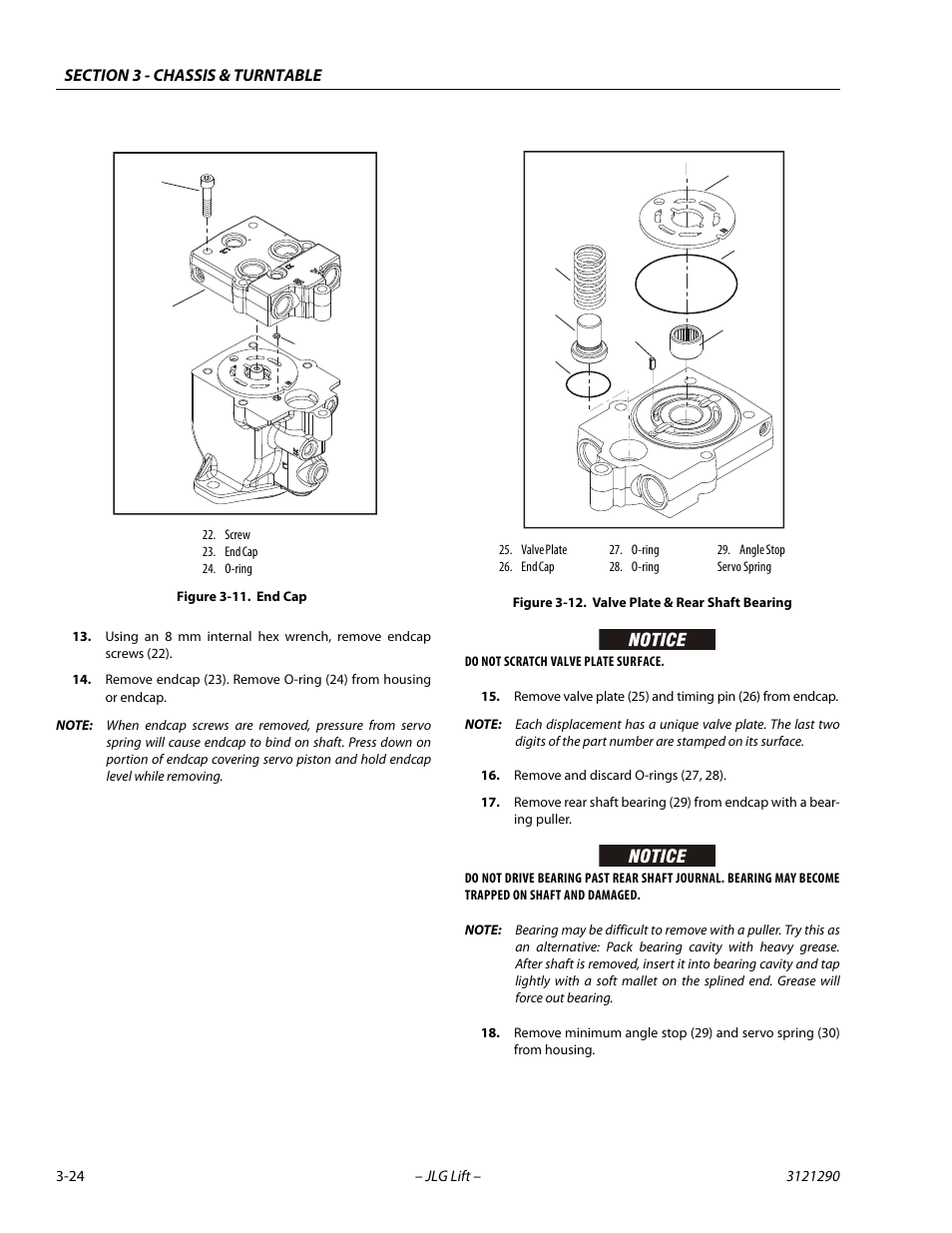 End cap -24, Valve plate & rear shaft bearing -24 | JLG 450A_AJ Series II Service Manual User Manual | Page 64 / 396