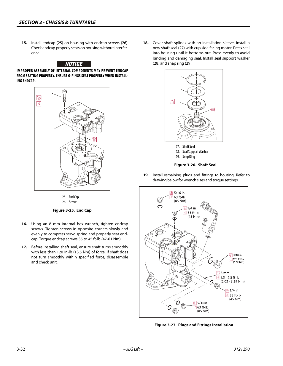 End cap -32, Shaft seal -32, Plugs and fittings installation -32 | JLG 450A_AJ Series II Service Manual User Manual | Page 72 / 396