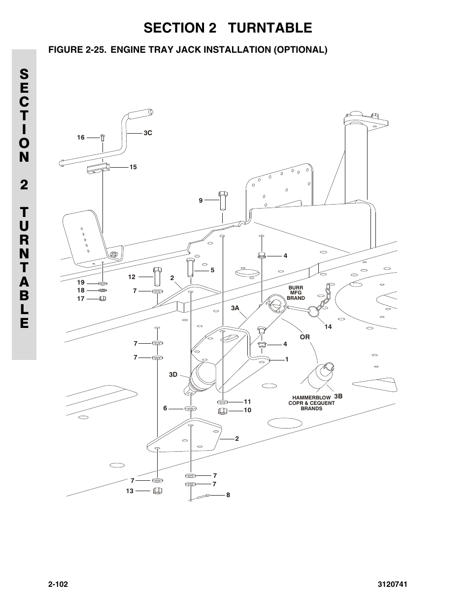 Engine tray jack installation (optional) -102 | JLG 800A_AJ ANSI Parts Manual User Manual | Page 132 / 318