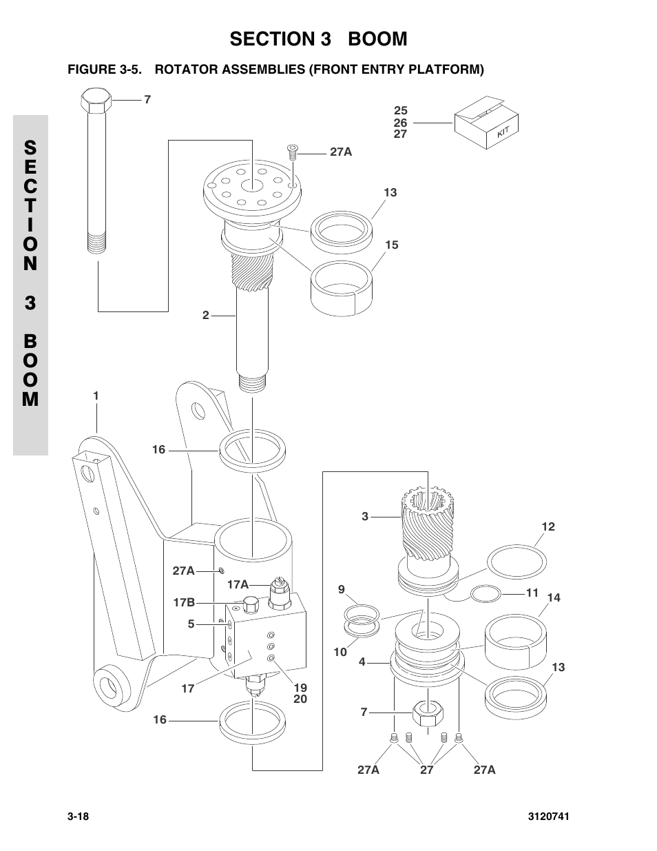 Rotator assemblies (front entry platform) -18 | JLG 800A_AJ ANSI Parts Manual User Manual | Page 152 / 318