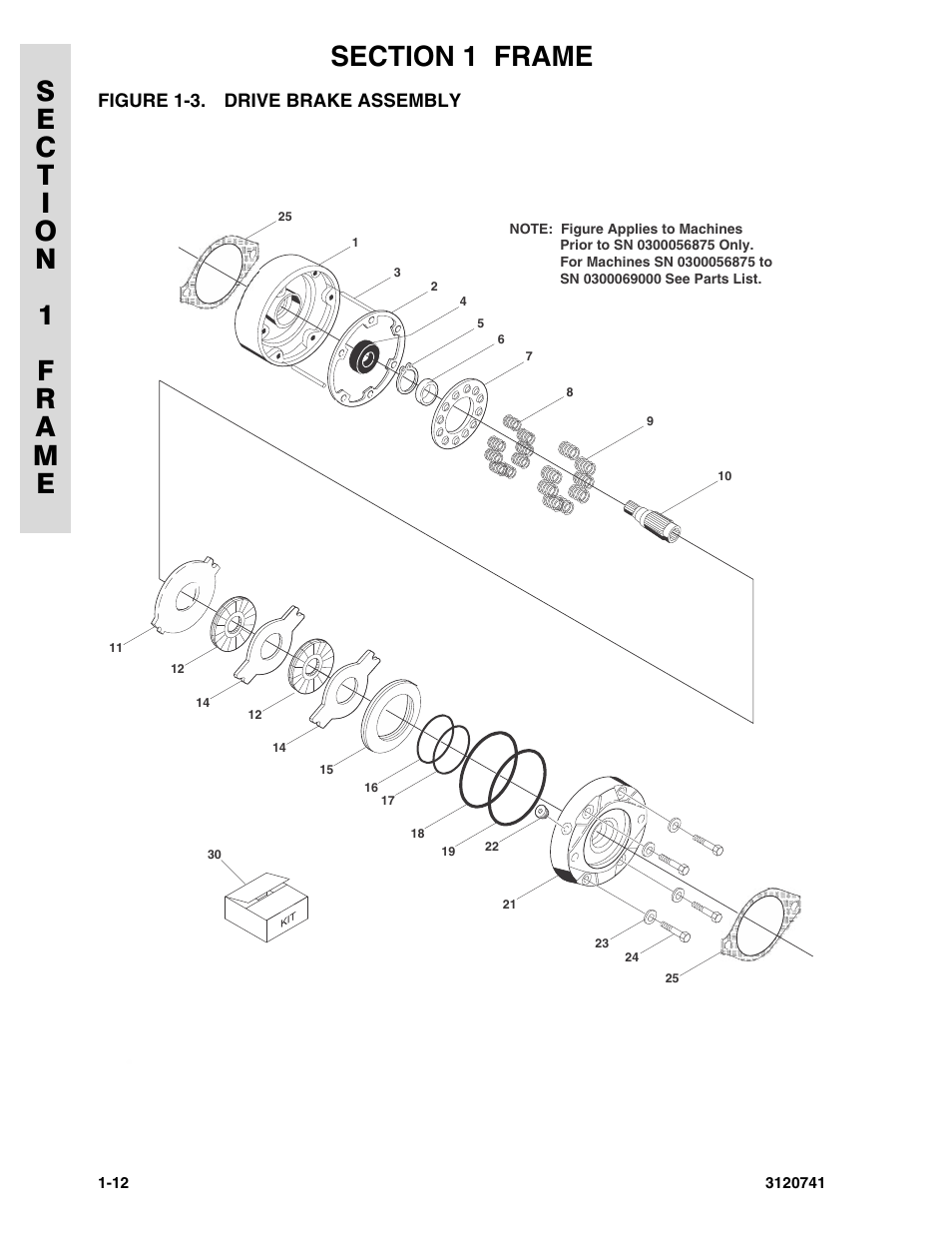 Figure 1-3. drive brake assembly, Drive brake assembly -12 | JLG 800A_AJ ANSI Parts Manual User Manual | Page 20 / 318