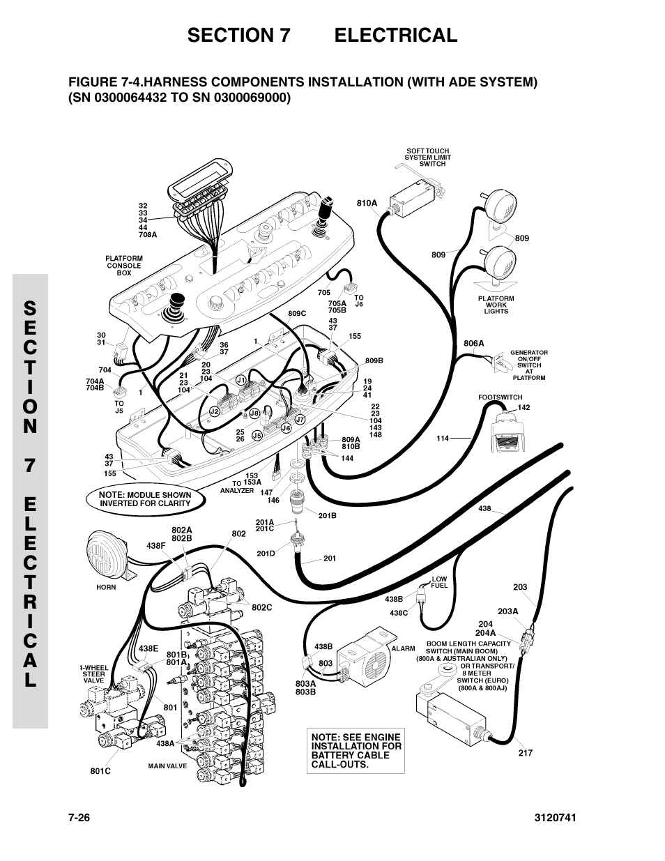 Harness components installation (with ade system), Sn 0300064432 to sn 0300069000) -26 | JLG 800A_AJ ANSI Parts Manual User Manual | Page 274 / 318