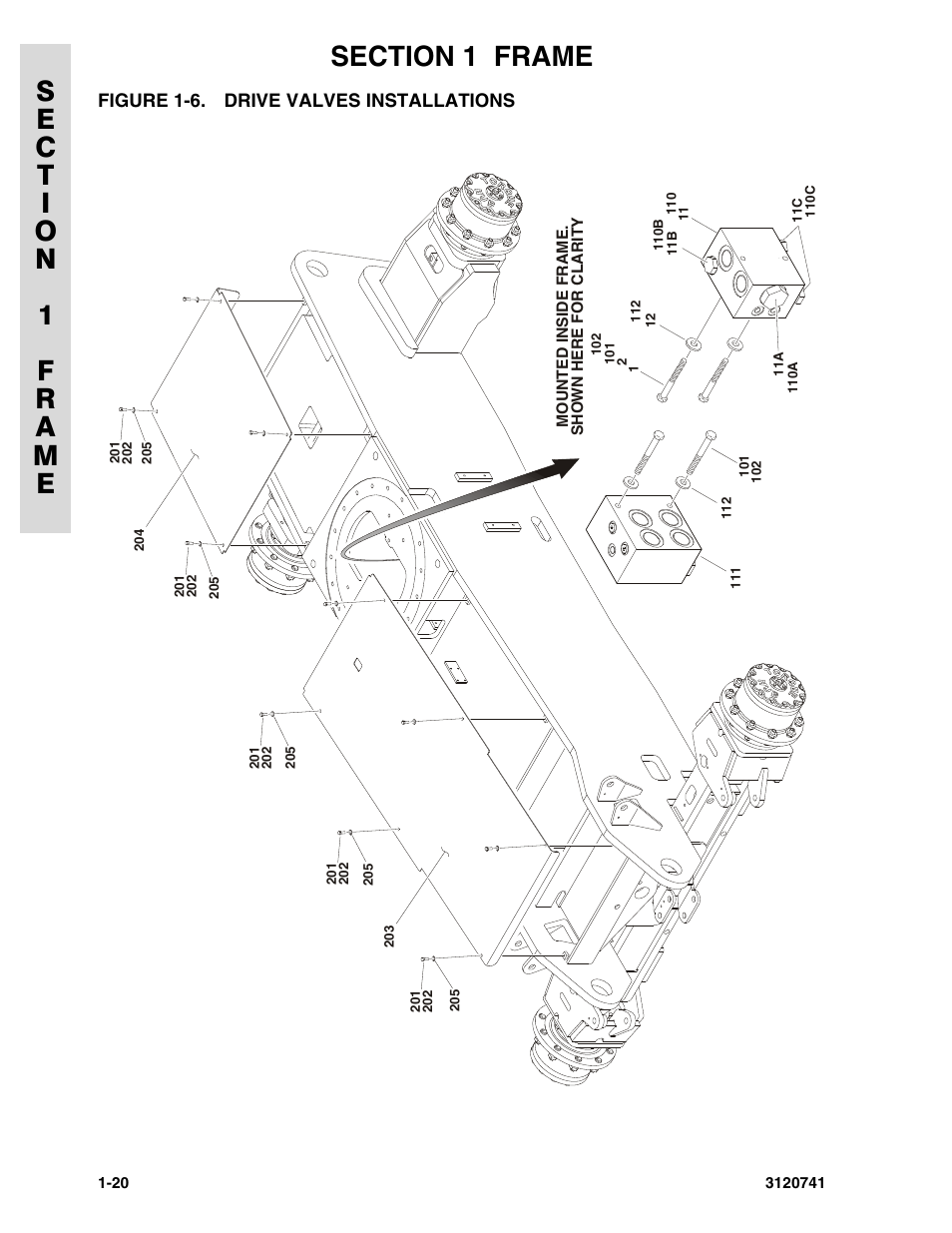 Figure 1-6. drive valves installations, Drive valves installations -20 | JLG 800A_AJ ANSI Parts Manual User Manual | Page 28 / 318