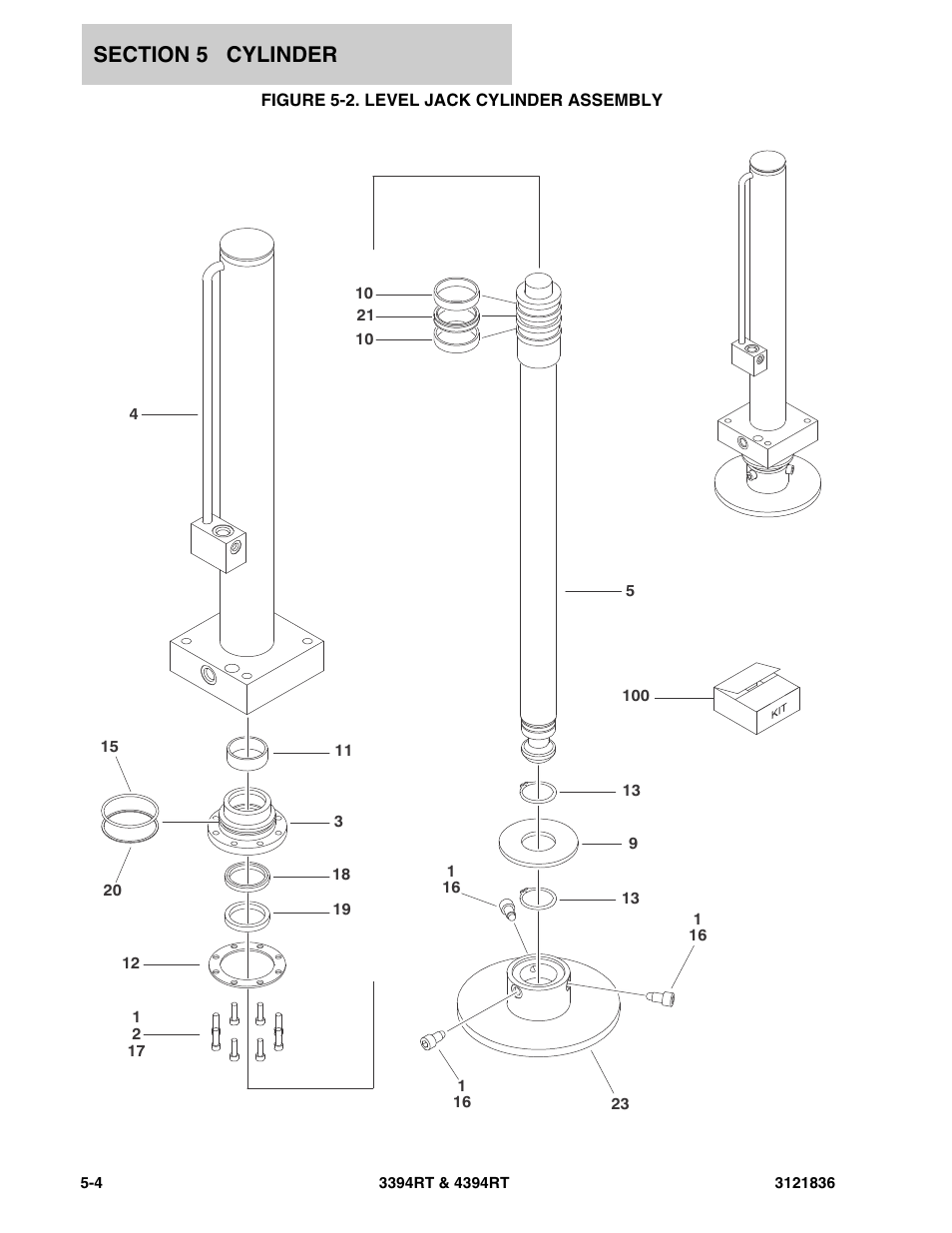 Figure 5-2. level jack cylinder assembly | JLG 4394RT EURO Parts Manual User Manual | Page 132 / 188