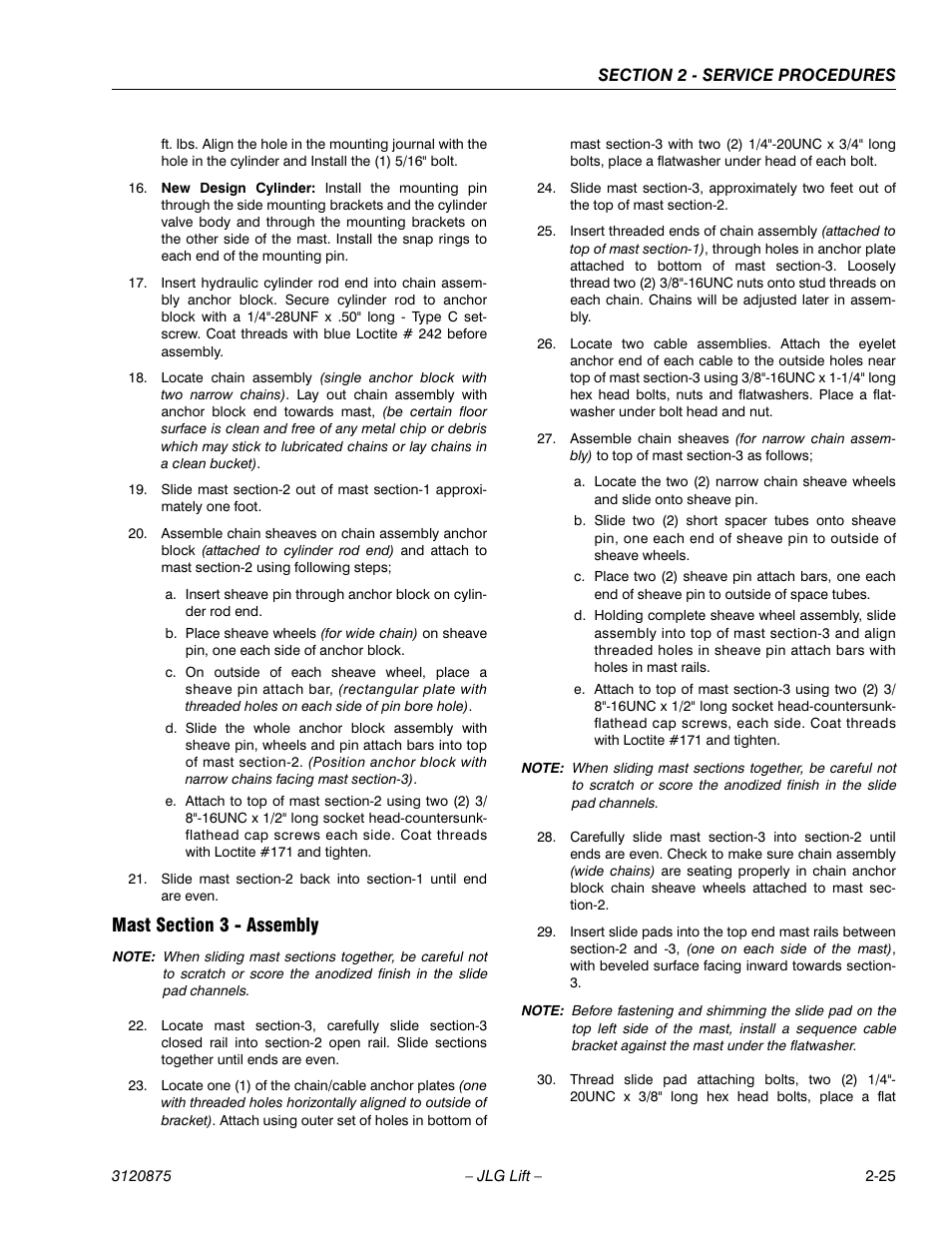 Mast section 3 - assembly, Mast section 3 - assembly -25 | JLG 19AMI (3120875) Service Manual User Manual | Page 41 / 70