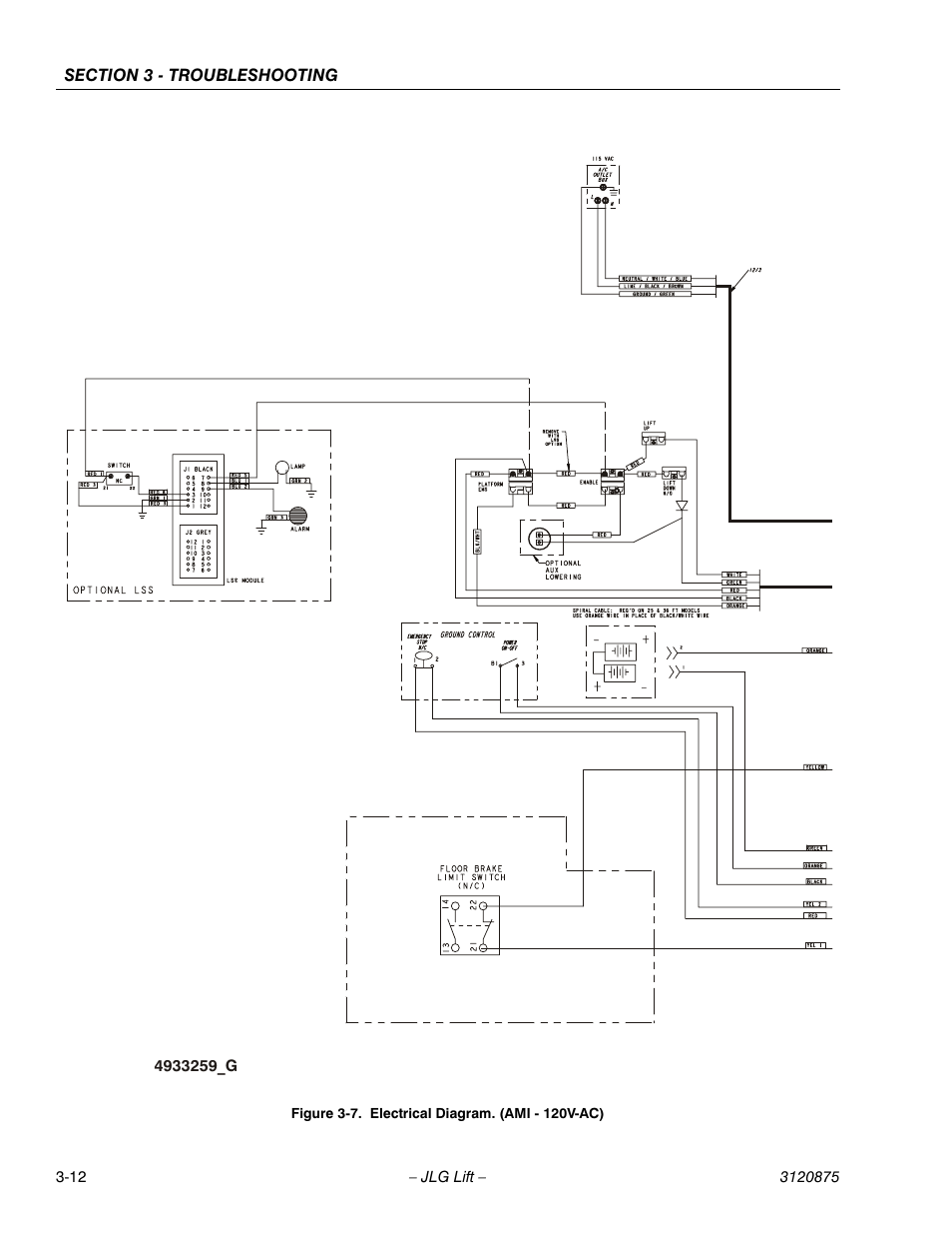 Electrical diagram. (ami - 120v-ac) -12 | JLG 19AMI (3120875) Service Manual User Manual | Page 62 / 70