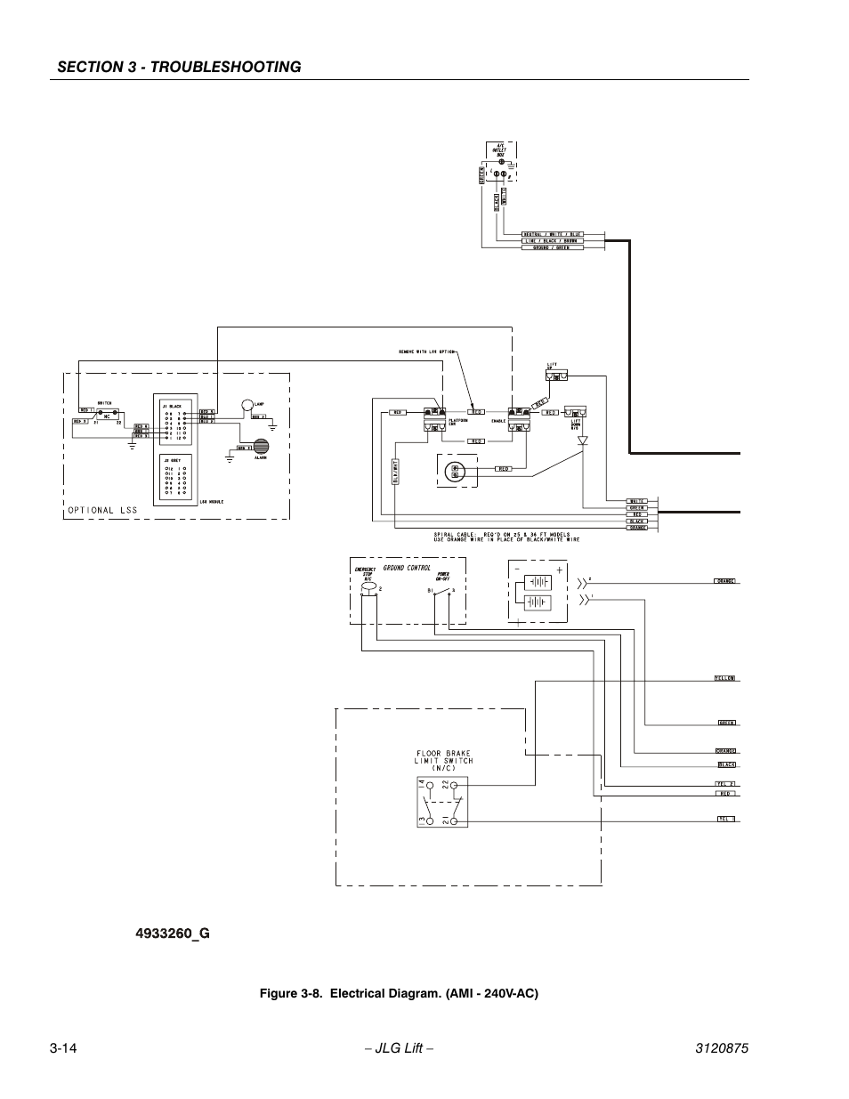 Electrical diagram. (ami - 240v-ac) -14 | JLG 19AMI (3120875) Service Manual User Manual | Page 64 / 70