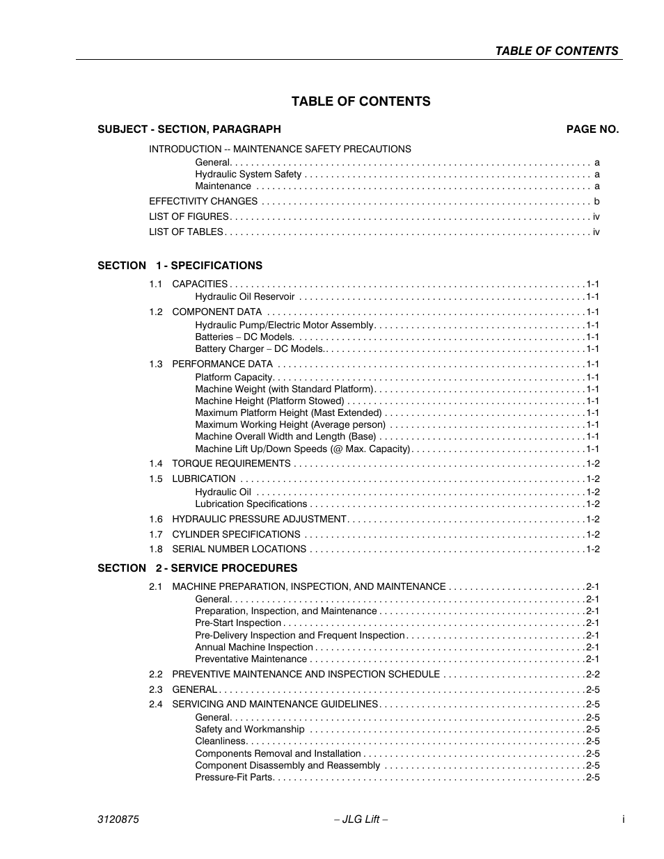 JLG 19AMI (3120875) Service Manual User Manual | Page 7 / 70