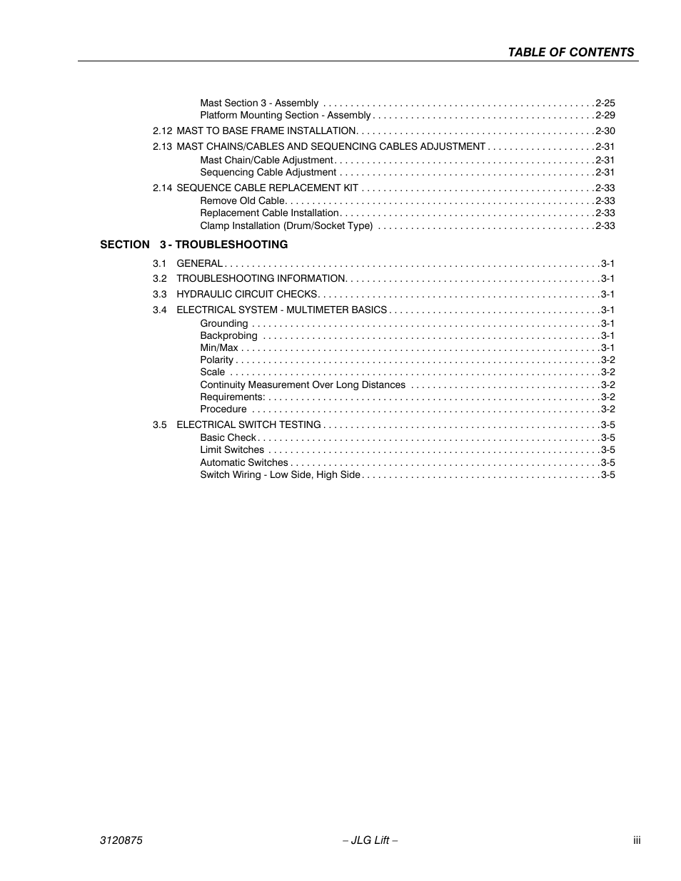 JLG 19AMI (3120875) Service Manual User Manual | Page 9 / 70